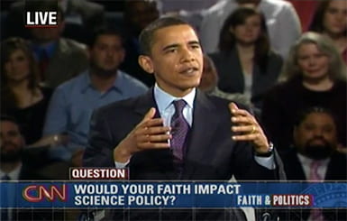 Barack Obama answering a question