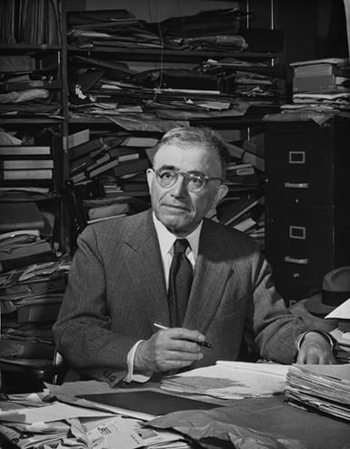Photo of Harry Austryn Wolfson in his office