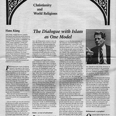 The Dialogue with Islam as One Model