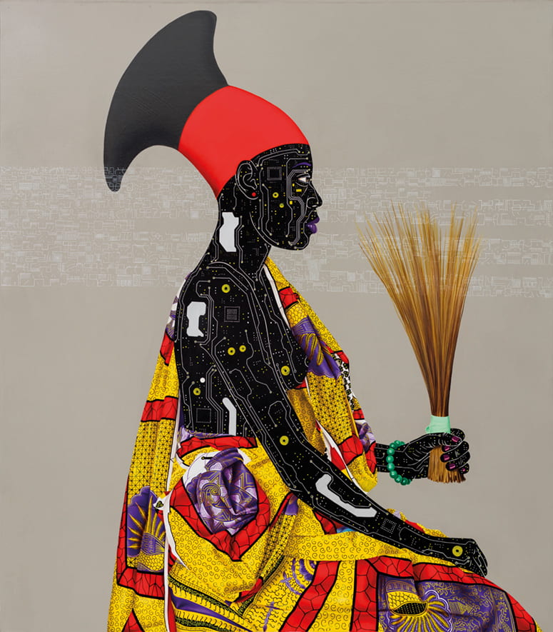 Painting of a woman in traditional African dress