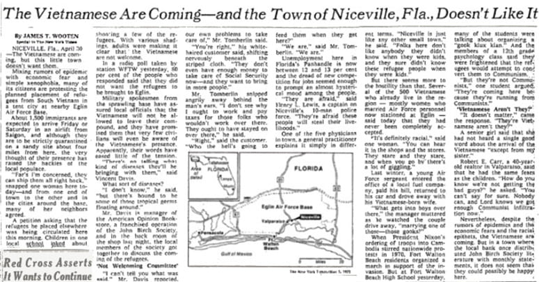 Image of "The Vietnamese Are Coming--and the Town of Niceville, Fla. Doesn't Like It" article