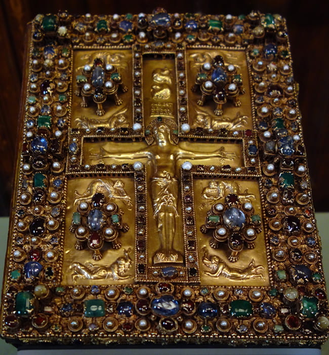 Photo of a heavily jeweled book cover
