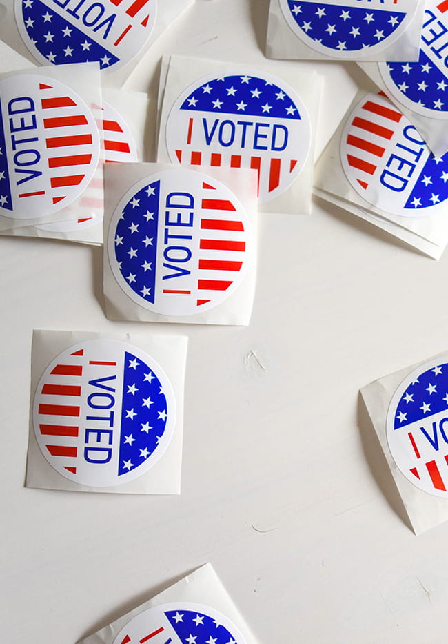 Photo of "I voted" stickers