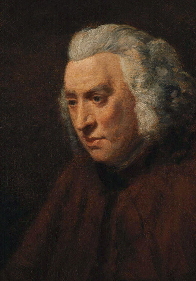 Painting of Samuel Johnson looking down