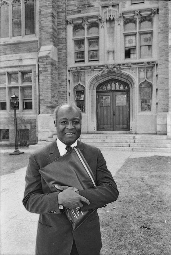 Photo of Preston Williams standing outside Andover Hall