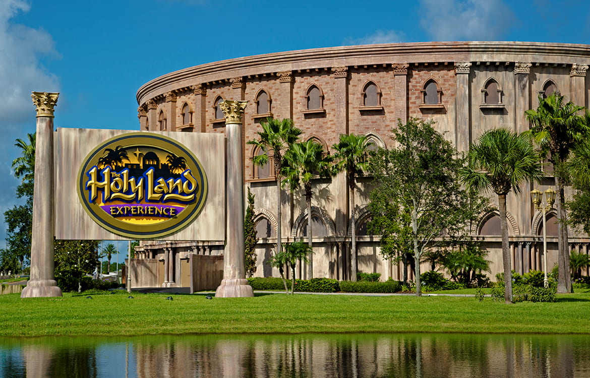 Entrance sign for Holy Land Experience theme park