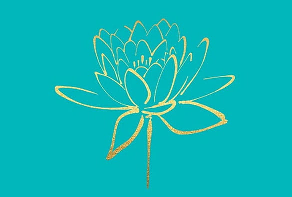 Loine drawing of lotus blossom from cover of Poems if the First Buddhist Women